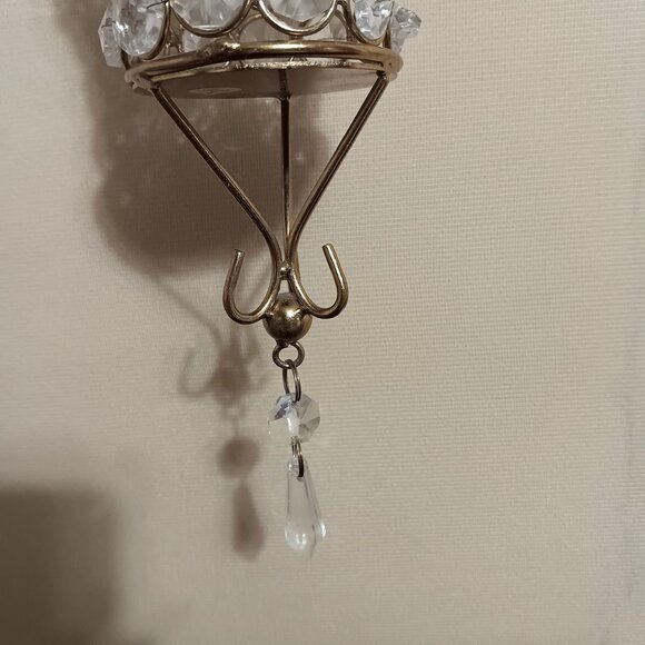 Embellished Crystal Glass Hanging Votive Holder - Picture 4 of 5
